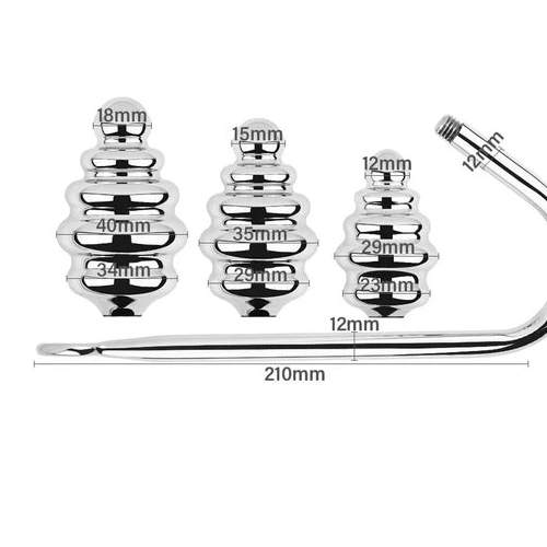 Screw-in Anal Hook GreatBenefit Set 8826 Ribbed 0228